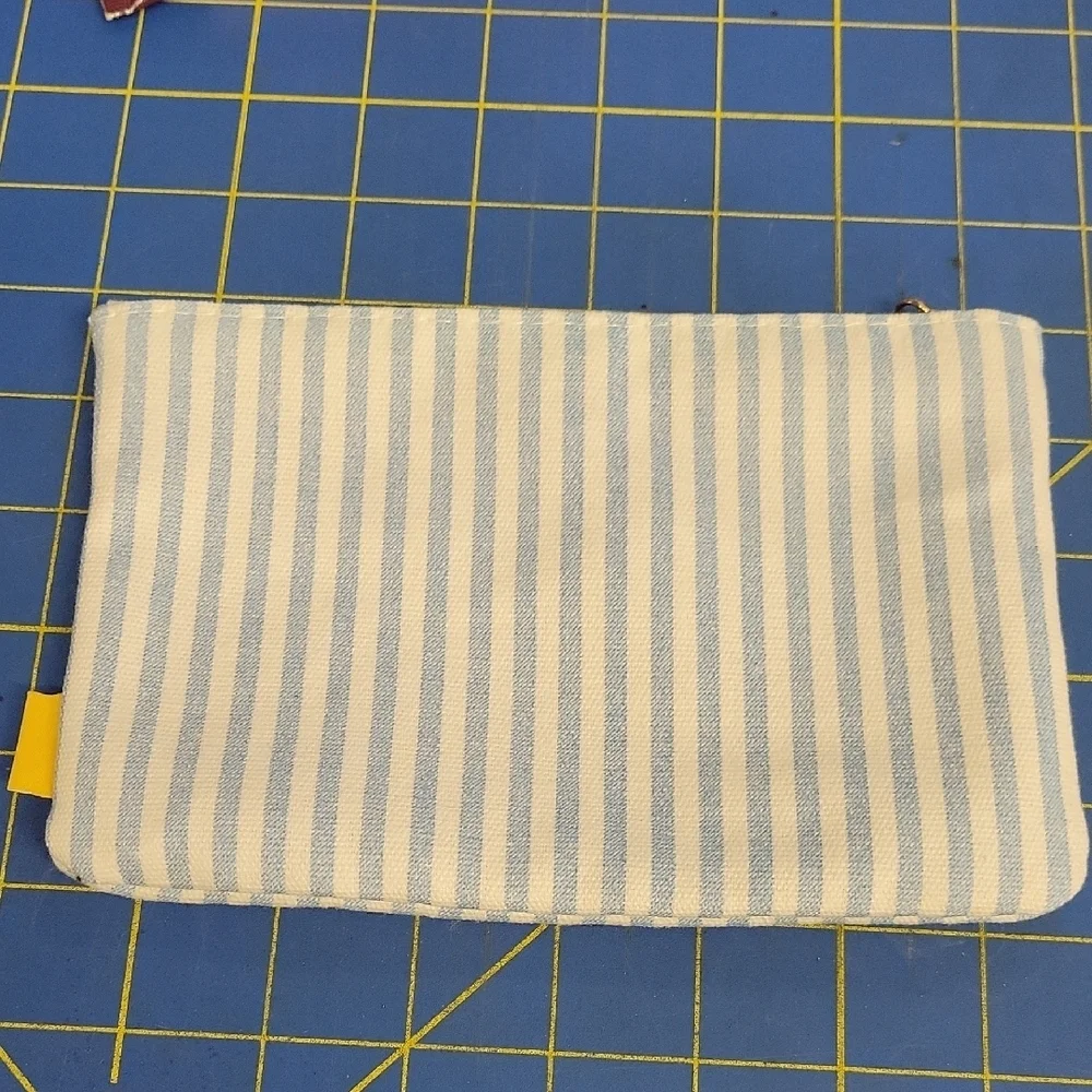 Striped Blue White Cosmetic Bag 7